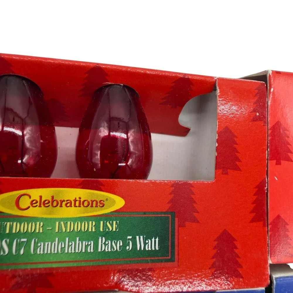 Celebrations C7 Candelabra‎ Base 5 Watt Replacement Bulbs 6 Packs Mixed Used